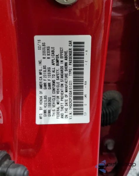 2016 Honda Accord Sport из США, поврежденный, VIN 1HGCR2F55GA151021